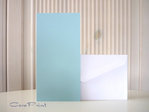 Doppelkarten Din Lang hellblau & Kuverts weiß