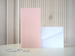 Doppelkarten Din Lang rosa & Kuverts weiß