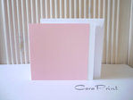 Doppelkarten - Faltkarten quadratisch rosa mit Kuvert & Einleger weiß