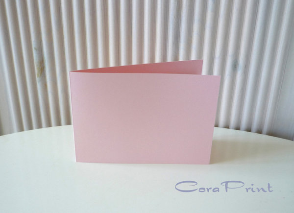 Doppelkarten A6/C6 Querformat rosa 230 g/m²