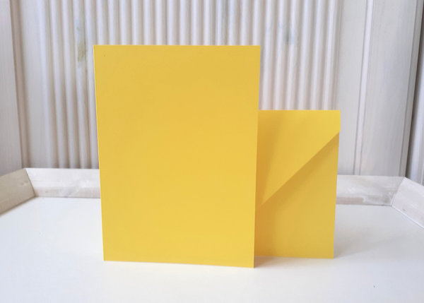 10 Doppelkarten B6 sonnen gelb 210 g/m² mit Kuvert