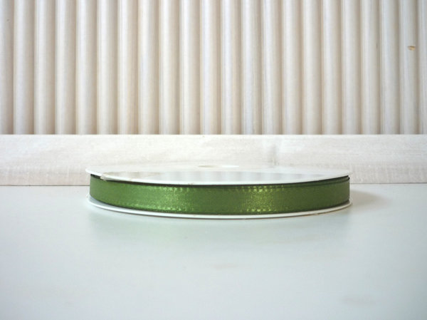 5 Meter Schleifenband - Taftband 8 mm oliv grün