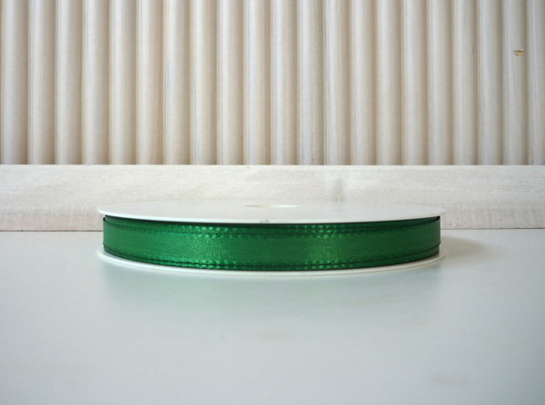 5 Meter Schleifenband - Taftband 8 mm dunkelgrün
