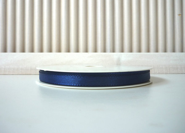 5 Meter Schleifenband - Taftband 8 mm dunkelblau