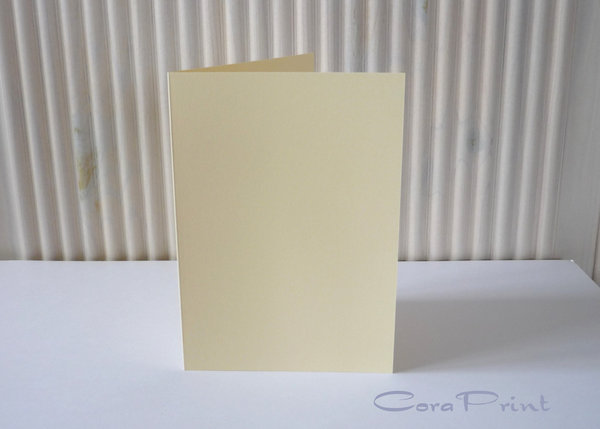 Doppelkarten Faltkarten B6 sand - creme 210 g/m²