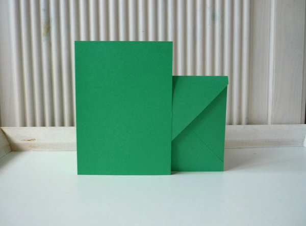 10 Doppelkarten A6 tannengrün mit Kuvert