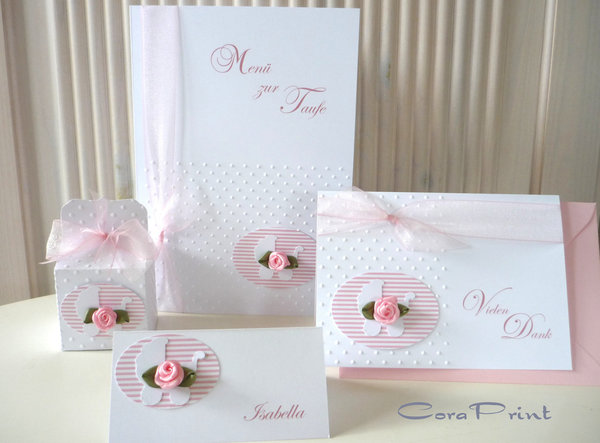 Gastgeschenk zur Taufe "Serie Mia" rosa Box