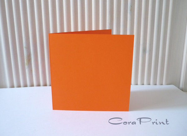 25 Doppelkarten quadratisch orange Größe wählbar