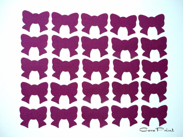 25 Stanzteile Kartendeko Schleifen lila