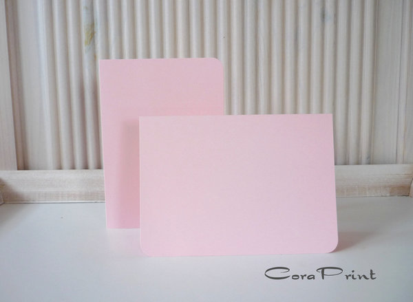 25 Faltkarten A6 mit runden Ecken rosa
