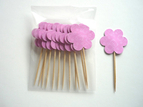 Cupcake Toppers Baby rosa