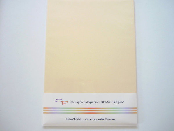 25 Bogen Colorpapier 120 g/m²  - Bastelpapier - creme