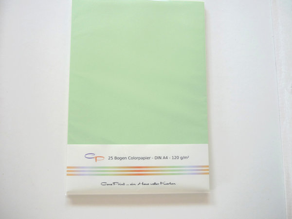 25 Bogen Colorpapier 120 g/m² - Bastelpapier - hellgrün