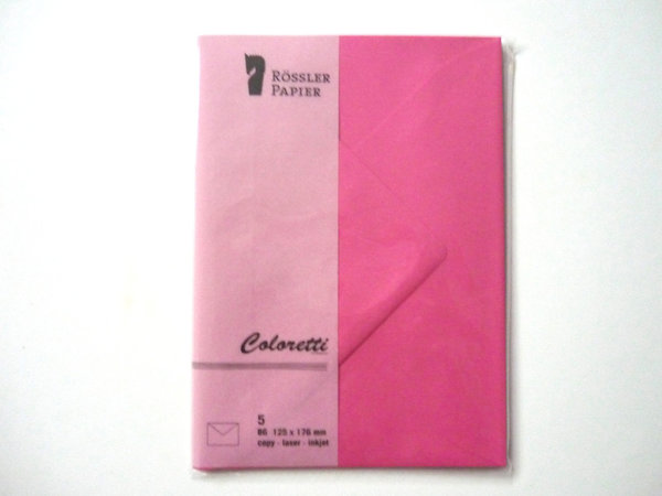 Briefumschläge Kuverts B6 pink Coloretti von Rössler
