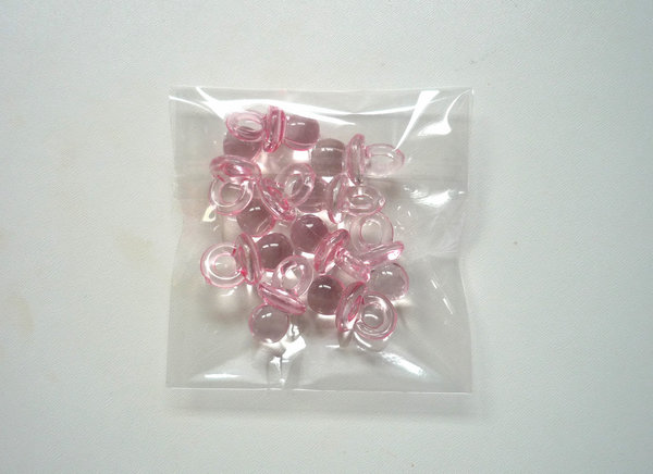 10 Acryl Schnuller 20 x 10 mm Taufe - rosa