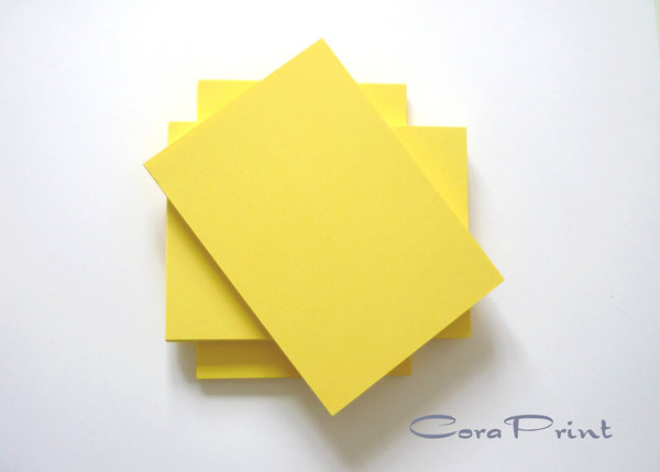 Bastelkarten A5 - Karteikarten gelb 14,8 x 21,0 cm