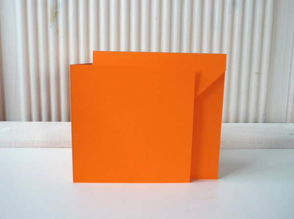 10 Doppelkarten quadratisch orange mit Kuverts
