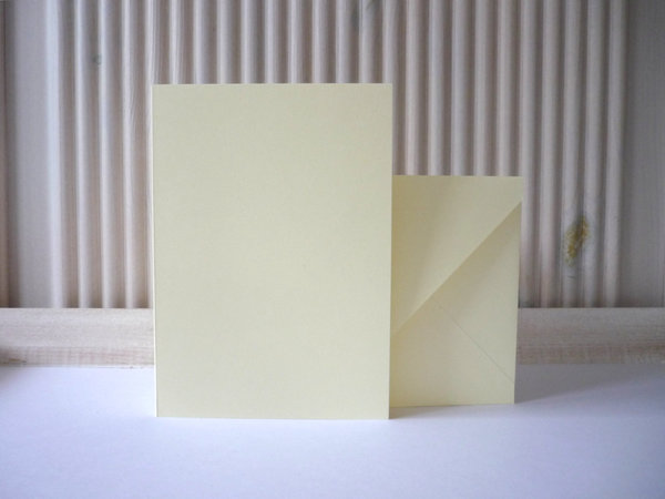 10 Doppelkarten A6 vanille & Kuverts - 160/120 g/m²