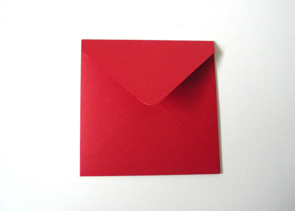 10 kleine Doppelkarten quadratisch kirschrot 10x10 cm mit passenden Kuverts