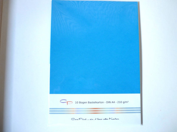 10 Bogen Bastelkarton 210 g/m² karibik blau