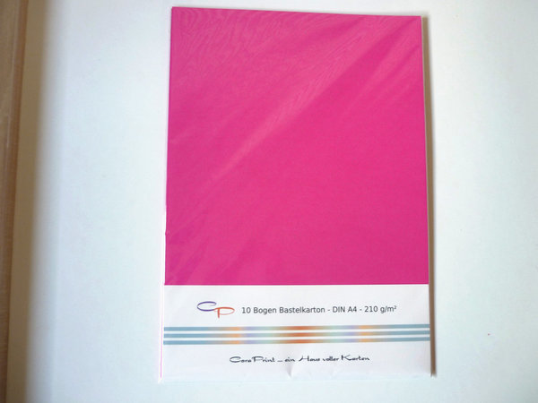 10 Bogen Bastelkarton 210 g/m² pink - fuchsia