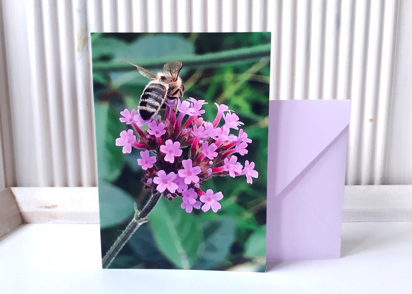 Fotokarte - Grußkarte Glückliche Biene