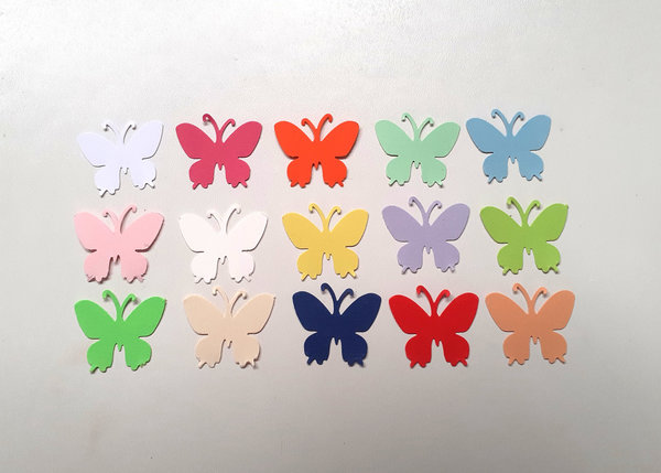 50 Stanzteile Schmetterlinge Farben zur Wahl