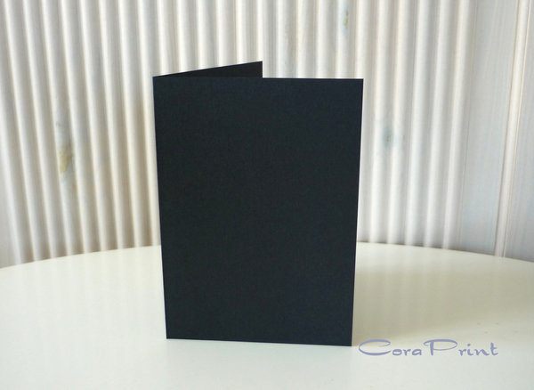 Doppelkarten Faltkarten A6 schwarz 210 g/m² Staffelpreise