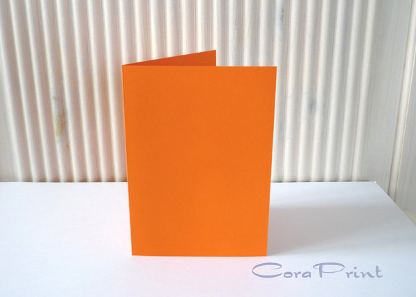Doppelkarten Faltkarten B6 orange 160 g/m² Staffelpreise